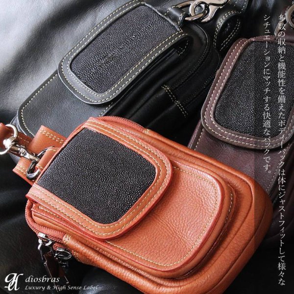 画像10: ウエストポーチ ウエストバッグ ヒップバッグ 本革 ベルトポーチ メンズ アイコスケース付き IQOS ヒップバック ハンドメイド レザー|ウォレットホルダー 牛革 誕生日 ウェストポーチ バッグ ベルト通しウエストバッグ ウエストポーチ ポーチ 彼氏のプレゼントにおススメ (10)