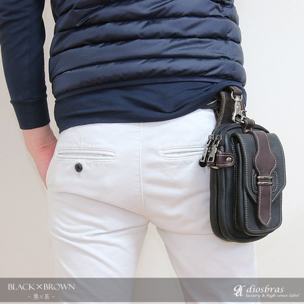 画像3: ウエストポーチ ウエストバッグ ヒップバッグ 本革 ベルトポーチ メンズ ウエストバック ヒップバック ハンドメイド レザー|ウォレットホルダー 牛革 誕生日 ウェストポーチ バッグ ベルト通しウエストバッグ ヒップバッグ ウエストポーチ ポーチ 彼氏のプレゼントにおススメ (3)