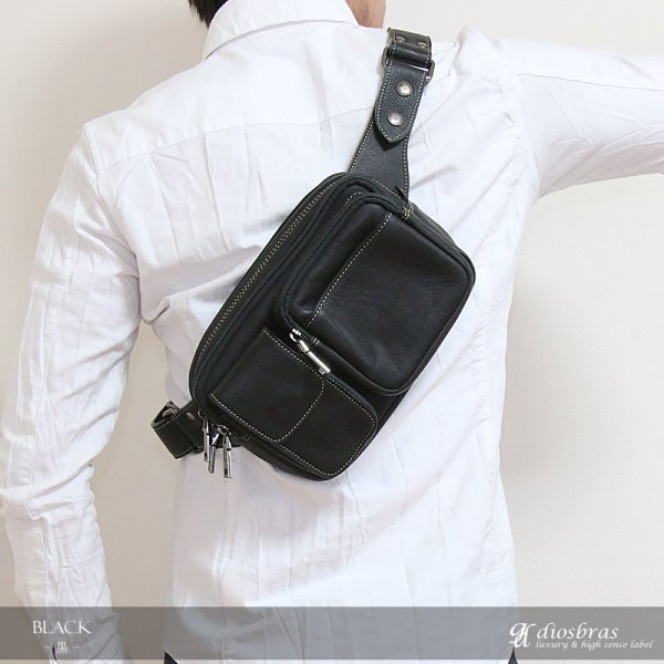 画像6: ボディバッグ 本革 ワンショルダーバッグ 革 メンズ ハンドメイド レザー | ボディーバッグ レザーバッグ ショルダーバッグ 牛革 ショルダーバック ギフト 誕生日プレゼント バッグ ボディバック 大容量 ペットボトル  ウエストポーチ ウエストバッグ ウエストバック (6)