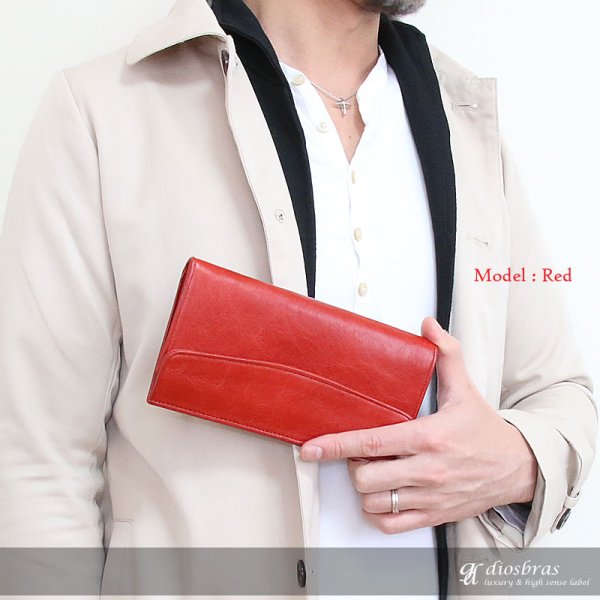 画像9: 【OUTLET SALE】メンズ長財布長財布 二つ折り 革財布 本革 レザー 牛革 レザーウォレット|おしゃれ スリム メンズ長財布 ウォレット ロングウォレット ハンドメイド サドルレザー 男性 彼氏 メンズ財布 誕生日プレゼント 赤 カード収納 黒 紳士財布 長サイフ お父さん 折財布 還暦祝い (9)