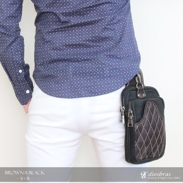 画像6: ウエストポーチ ウエストバッグ ヒップバッグ 本革 ベルトポーチ メンズ アイコスケース付き IQOS ヒップバック ハンドメイド レザー|ウォレットホルダー 牛革 誕生日 ウェストポーチ バッグ ベルト通しウエストバッグ ウエストポーチ ポーチ 彼氏のプレゼントにおススメ (6)