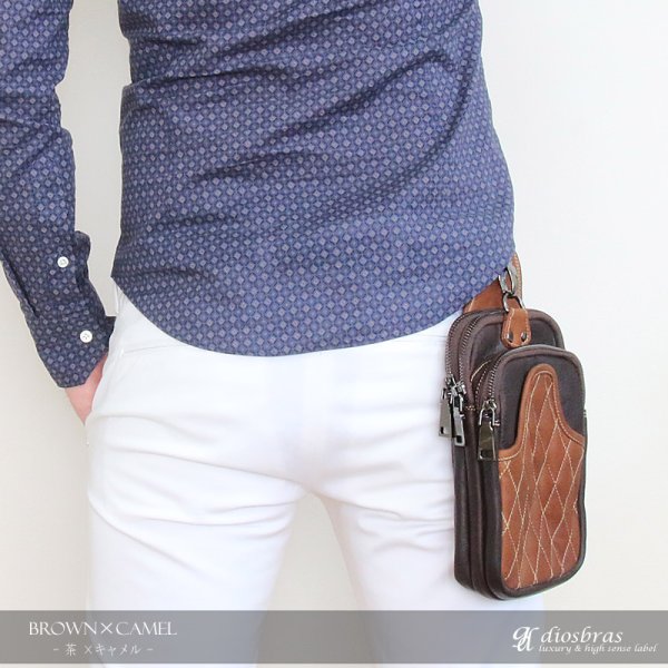 画像5: ウエストポーチ ウエストバッグ ヒップバッグ 本革 ベルトポーチ メンズ アイコスケース付き IQOS ヒップバック ハンドメイド レザー|ウォレットホルダー 牛革 誕生日 ウェストポーチ バッグ ベルト通しウエストバッグ ウエストポーチ ポーチ 彼氏のプレゼントにおススメ (5)