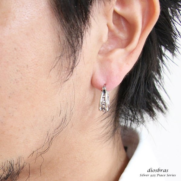 画像3: フープピアス  リング シルバー925 ピアス メンズ レディース 激安ピアス イヤリング アクセサリー【フープ】本物シルバー925◇片方ピアス メンズ レディース (3)