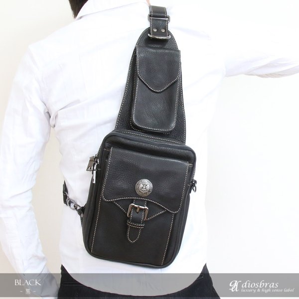 画像5: ボディバッグ 本革 ワンショルダーバッグ 革 メンズ ハンドメイド レザー | ボディーバッグ レザーバッグ ショルダーバッグ 牛革 ショルダーバック ショルダー ギフト 誕生日プレゼント バッグ ボディバック 大容量 ペットボトル ワンショルダー (5)