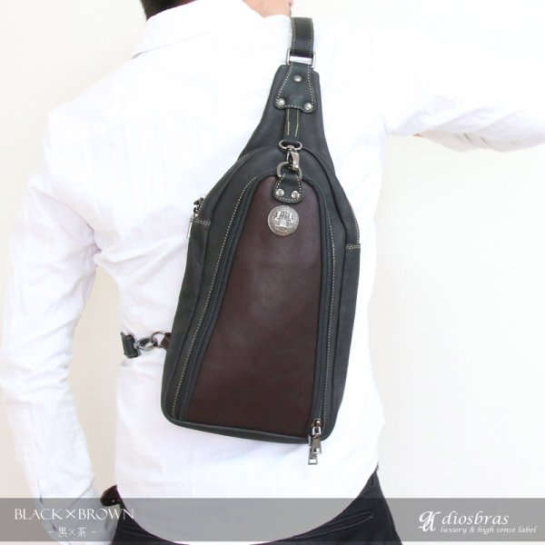 画像6: ボディバッグ 本革 ワンショルダーバッグ 革 メンズ ハンドメイド レザー | ボディーバッグ レザーバッグ ショルダーバッグ 牛革 ショルダーバック ショルダー ギフト 誕生日プレゼント バッグ ボディバック 大容量 ペットボトル ワンショルダー ストッパー付き (6)