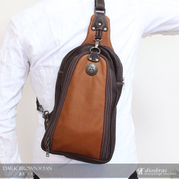 画像8: ボディバッグ 本革 ワンショルダーバッグ 革 メンズ ハンドメイド レザー | ボディーバッグ レザーバッグ ショルダーバッグ 牛革 ショルダーバック ショルダー ギフト 誕生日プレゼント バッグ ボディバック 大容量 ペットボトル ワンショルダー ストッパー付き (8)