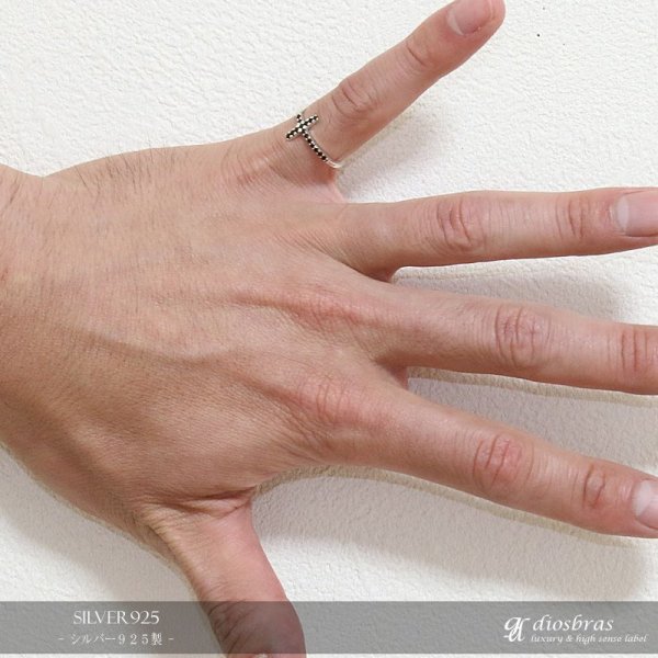 画像4: シルバー925 シルバーリング ブラックジルコニア メンズ クロス 十字架 パワーストーン オニキス 天然石 スターリングシルバー 指輪 ring silver925 銀 シルバーアクセサリー 男性 女性 レディース 極小 シンプル (4)