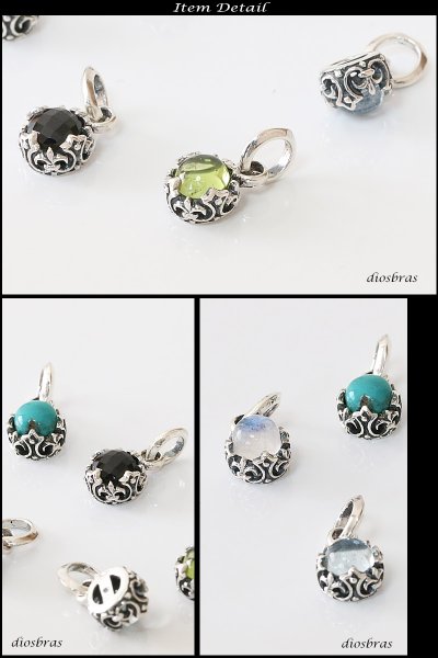 画像3: 王冠 クラウン ペンダント ターコイズ トルコ石 オニキス ムーンストーン アクアオーラ ペリドット ペンダント 【オーバル ペンダント トップ】シルバーアクセサリー ナバホ パワーストーン インディアンジュエリー/シルバー925/ ネックレス メンズ レディース (3)