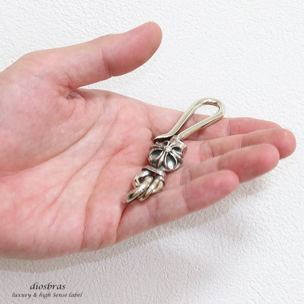 画像3: キーホルダー キーフック　キーチェーン シルバー　silver　クロス　十字架　真鍮　ＢＲＡＳＳ　ブラス　釣り針フック ウォレット　財布　バイカー　ライダース　ウォレットチェーン【diosbras-ディオブラス-】【メール便送料無料】 (3)