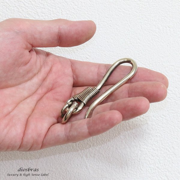 画像3: キーホルダー キーフック キーチェーン シルバー silver スカル 骸骨 真鍮 BRASS ブラス 釣り針フック ウォレット 財布 バイカー ライダース ウォレットチェーン【diosbras-ディオブラス-】【メール便送料無料】 (3)