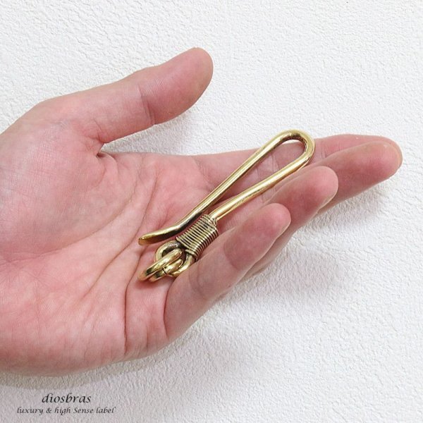 画像3: キーホルダー キーフック　キーチェーン シルバー　silver　ゴールド　真鍮　ＢＲＡＳＳ　ブラス　釣り針フック ウォレット　財布　バイカー　ライダース　ウォレットチェーン【diosbras-ディオブラス-】【メール便送料無料】 (3)