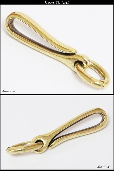 画像2: キーホルダー キーフック キーチェーン シルバー silver ゴールド 真鍮 BRASS ブラス 釣り針フック ウォレット 財布 バイカー ライダース ウォレットチェーン【diosbras-ディオブラス-】【メール便送料無料】 (2)