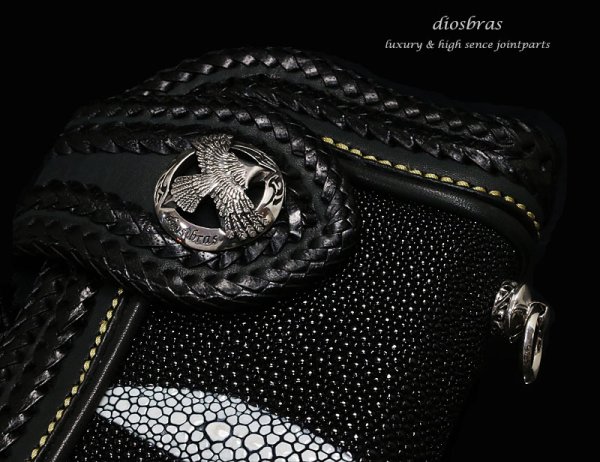 画像5: ジョイントパーツ ウォレット接続パーツ　透かし彫り アラベスク  コンチョ 　唐草　ドロップハンドル 白真鍮製【シルバーコーティング】ホワイトブラス【J１】　（ネジ式）レザー ロング ウォレット 財布　メンズ　レディース【メール便送料無料！！】 (5)