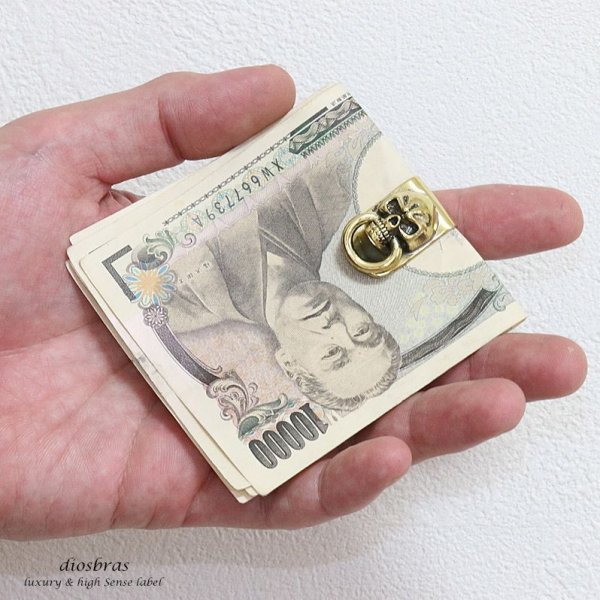 画像4: マネークリップ ゴールド プレーン 金 マネークリップ 財布マネークリップ スカル リング 髑髏 骸骨 ゴールド プレーン 金 マネークリップ 財布 シンプル ジュエリー ウォレット マネークリップ  メンズ レディース 男女兼用 メダル シルバー925【メール便送料無料】 (4)