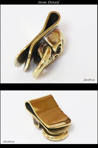 画像2: マネークリップ ゴールド プレーン 金 マネークリップ 財布マネークリップ スカル リング 髑髏 骸骨 ゴールド プレーン 金 マネークリップ 財布 シンプル ジュエリー ウォレット マネークリップ  メンズ レディース 男女兼用 メダル シルバー925【メール便送料無料】 (2)