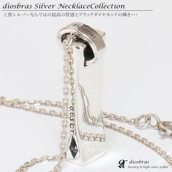画像4: ペンダント ネックレスプレート ブラックダイヤモンド ネックレス ブラック ダイヤモンド 0.03ct ペンダント ネックレス シルバー925 チェーンセット カラット ジュエリー ブランド (4)