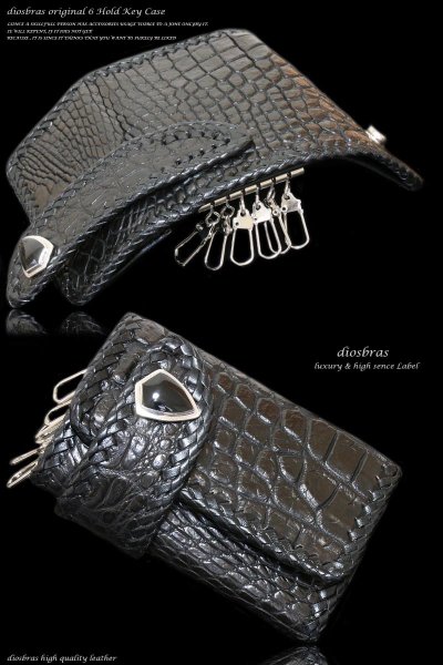 画像4: キーケース クロコダイル ワニ革 鰐革 本革 キーケース コインケース 札入れ 財布 ショートウォレット 牛革 wallet 短財布 レザーウォレット ウォレット バイカー ハーフウォレット 折財布 財布 シンプル 紳士 メンズ レディース【diosbras-ディオブラス-】 (4)