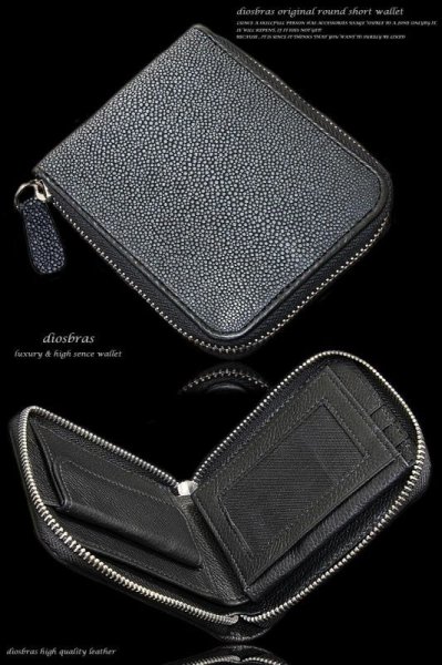 画像6: 財布 ラウンドファスナー メンズ レディース 本革 カットスティングレー エイ革 ショートウォレット ラウンドファスナー ウォレット ガルーシャ ラウンド ジッパー ZIPPER 財布 レザーウォレット ロングウォレット 牛革 紳士 婦人 ハンドメイド パスケース付き (6)