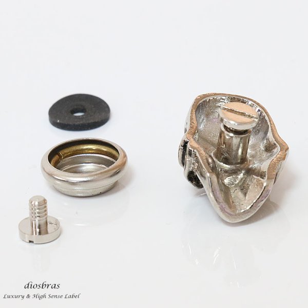 画像2: コンチョ スカル 骸骨 髑髏 コンチョ ネイティブ【L】 コンチョシルバー925コンチョ ナバホ 財布 ウォレット メンズ (ネジ式)【メール便送料無料!!】 (2)