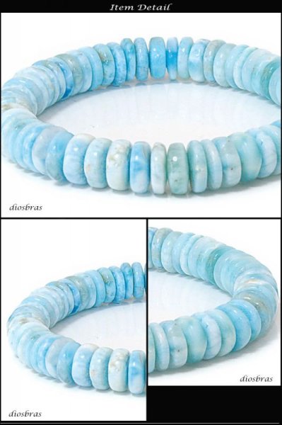 画像3: AA ラリマー 超希少平玉 ラリマー 数量限定 ドミニカ共和国産 9mm玉 スターシェイプカット 数珠【パワーストーン】【お数珠】【念珠】【天然石ブレス】【【風水グッズ 】【開運アイテム】【お守り】 (3)