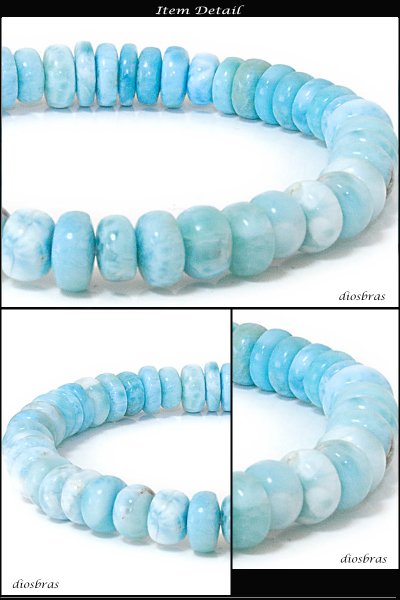 画像3: AA ラリマー 超希少平玉 ラリマー 数量限定 ドミニカ共和国産 8mm〜8,8mm玉 スターシェイプカット 数珠【パワーストーン】【お数珠】【念珠】【天然石ブレス】【【風水グッズ 】【開運アイテム】【お守り】 (3)