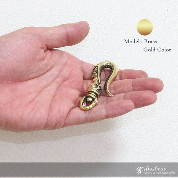 画像6: キーホルダー キーフック キーチェーン ゴールドシルバー ピンクゴールド スカル 髑髏 カッパー ピューター 真鍮 BRASS ブラス 釣り針フック ウォレット 財布 バイカー ライダース ウォレットチェーン【diosbras-ディオブラス-】【メール便送料無料】 (6)