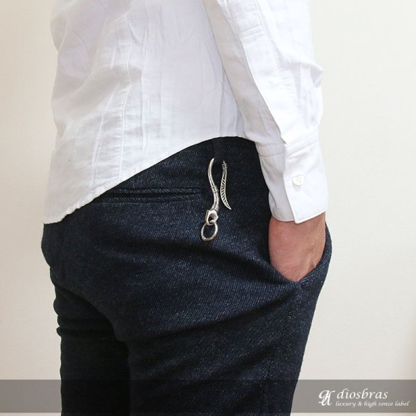 画像3: キーホルダー キーフック　キーチェーン　ゴールドシルバー　ピンクゴールド　ネイティブアメリカン　インディアンジュエリー カッパー　ピューター　真鍮　ＢＲＡＳＳ　ブラス　釣り針フック ウォレット　財布　バイカー　ライダース　ウォレットチェーン (3)