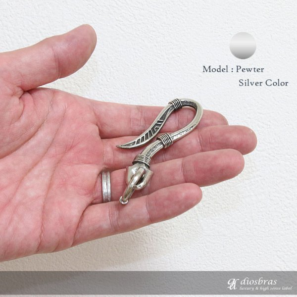 画像2: キーホルダー キーフック　キーチェーン　ゴールドシルバー　ピンクゴールド　ネイティブアメリカン　インディアンジュエリー カッパー　ピューター　真鍮　ＢＲＡＳＳ　ブラス　釣り針フック ウォレット　財布　バイカー　ライダース　ウォレットチェーン (2)