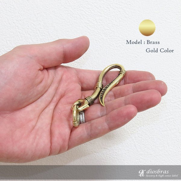 画像6: キーホルダー キーフック　キーチェーン　ゴールドシルバー　ピンクゴールド　ネイティブアメリカン　インディアンジュエリー カッパー　ピューター　真鍮　ＢＲＡＳＳ　ブラス　釣り針フック ウォレット　財布　バイカー　ライダース　ウォレットチェーン (6)