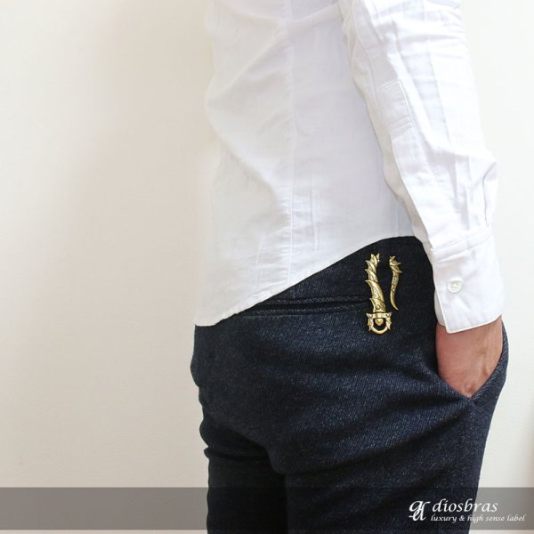 画像3: キーホルダー キーフック キーチェーン ゴールドシルバー ピンクゴールド 鎧 甲冑 カッパー ピューター 真鍮 BRASS ブラス 釣り針フック ウォレット 財布 バイカー ライダース ウォレットチェーン【メール便送料無料】 (3)