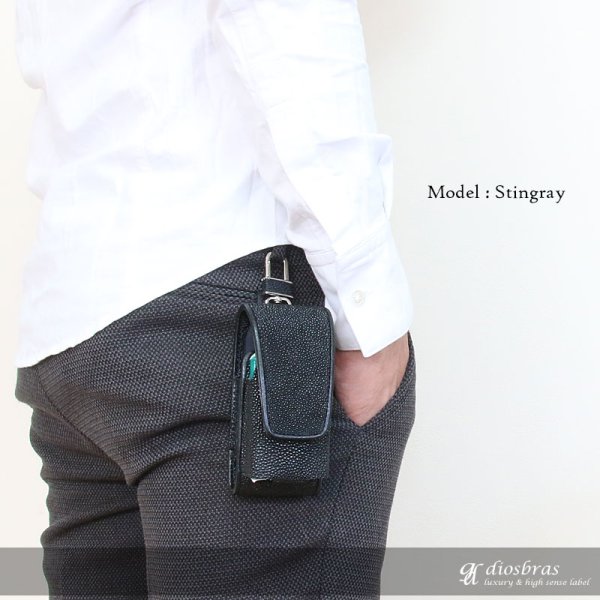 画像6: 【アウトレットセール】アイコスケース 本革 エイ革　スティングレイ　スティングレー　ガルーシャ　レザー iQOSケース マグネット開閉式 アイコス ケース ヒートスティック 予備ホルダー収納可 ギフト プレゼント|レザーケース 電子タバコ カバー ホルダー 革 (6)