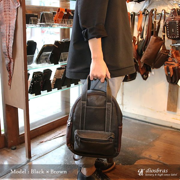 画像6: リュック リュックサック 通勤 ビジネスバッグ ビジネスリュック メンズ シンプル スクエア おしゃれ カジュアル A4 通学 黒 大人 学生 自転車 バイク デイパック レザー 本革 男性　レディース　女性　カーフレザー　大容量　バックパック (6)