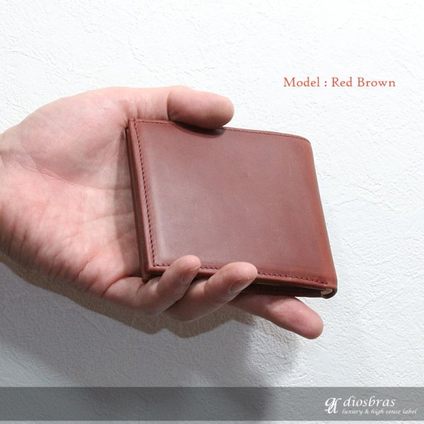 画像4: 【アウトレットセール】メンズ二つ折り 馬革 ホースレザー レザーウォレット 本革 サドルレザー 牛革 シンプル スーパースリム 極薄 メンズ短財布 レザーウォレット 革財布 皮財布 ヌメ革 ショートウォレット 本物 天然皮革 レディース お財布 紳士財布 プレゼント (4)