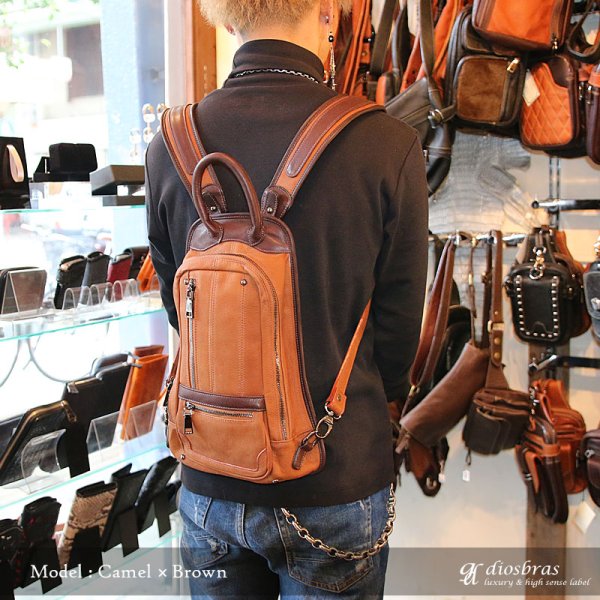 画像3: リュック リュックサック 通勤 ビジネスバッグ ビジネスリュック メンズ シンプル スクエア おしゃれ カジュアル A4 通学 黒 トートバッグ ハンドバッグ ブリーフケース バイク デイパック レザー 本革 男性 レディース 女性 カーフレザー 大容量 バックパック (3)