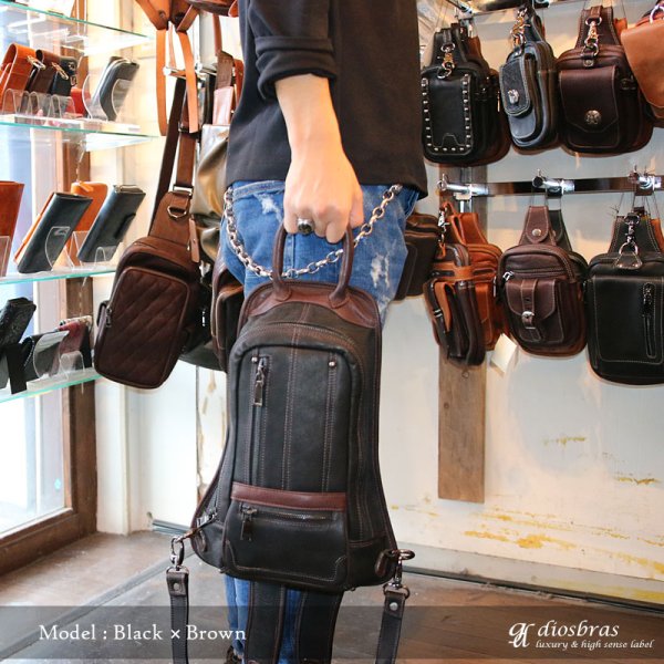 画像4: リュック リュックサック 通勤 ビジネスバッグ ビジネスリュック メンズ シンプル スクエア おしゃれ カジュアル A4 通学 黒 トートバッグ ハンドバッグ ブリーフケース バイク デイパック レザー 本革 男性 レディース 女性 カーフレザー 大容量 バックパック (4)