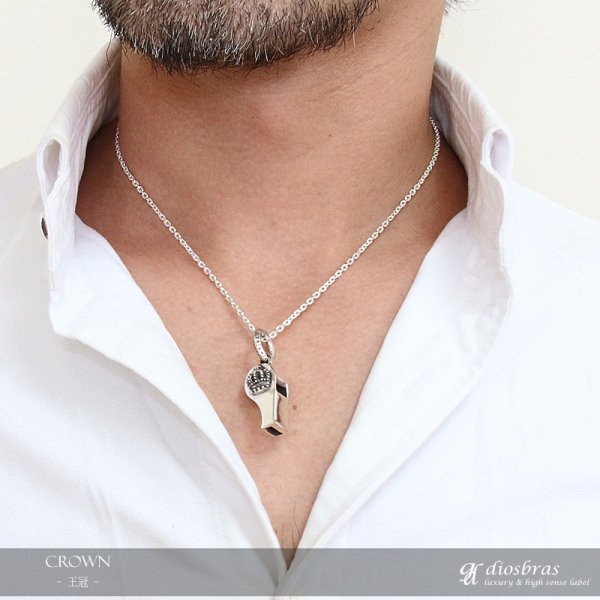 画像3: ホイッスル　笛　ペンダント　百合　リリー　ユリの紋章　王冠　クラウン　マリア　クロス　十字架　ドクロ　ペンダント トップ　スカル　ゴシック　シルバー925ペンダント/ペンダント トップ シルバー 925/ネックレス/ ネックレス メンズ レディース (3)