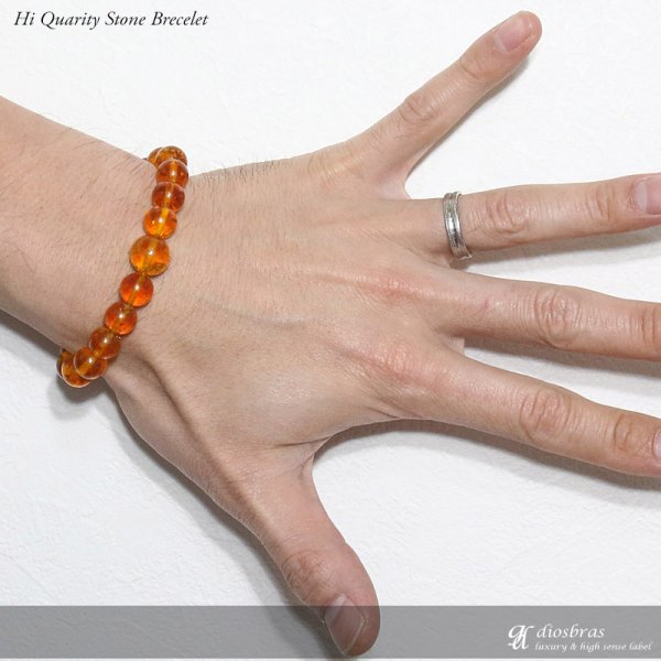 画像2: 琥珀 こはく ブレスレット 10ミリ玉【アンバー】【 約10mm 数珠【パワーストーン】【お数珠】【念珠】【天然石ブレス】【【風水グッズ 】【開運アイテム】【お守り】 (2)