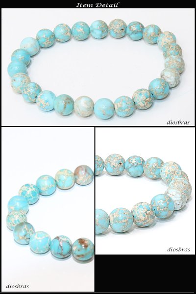 画像3: ハイグレード バリサイト ブレスレット 9ミリ玉 約9mm 数珠【パワーストーン】【お数珠】【念珠】【天然石ブレス】【【風水グッズ 】【開運アイテム】【お守り】ターコイズ ユタナイト (3)