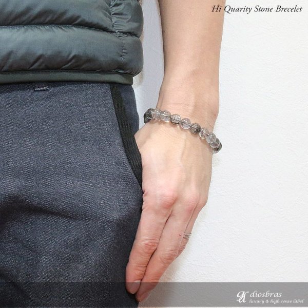 画像4: 黒水晶 ブラックルチルクォーツ  ブレスレット 10ミリ玉 約10mm 数珠【パワーストーン】【お数珠】【念珠】【天然石ブレス】【【風水グッズ 】【開運アイテム】【お守り】 (4)