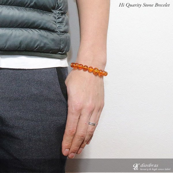 画像4: 琥珀 こはく ブレスレット 10ミリ玉【アンバー】【 約10mm 数珠【パワーストーン】【お数珠】【念珠】【天然石ブレス】【【風水グッズ 】【開運アイテム】【お守り】 (4)