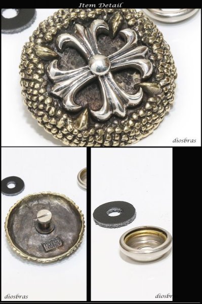 画像2: コンチョ コンチョ　クロス　十字架　ドラゴン　竜　龍　クロウ　爪 ハンド　ボーン　ゴールド　コンチョ　コンチョシルバー９２５コンチョ　ドクロ　髑髏　財布　ウォレット　メンズ　（ネジ式）【diosbras-ディオブラス-】【メール便なら送料無料！！】 (2)