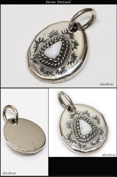 画像2: 【ホワイトターコイズ ペンダント トップ】ホワイトバッファロー ペンダント ターコイズ しずく型 雫 ドロップ型 トルコ石 天然ターコイズ/ネイティブアメリカン インディアンジュエリー/シルバー925/ ネックレス メンズ レディース【メール便なら送料無料】 (2)