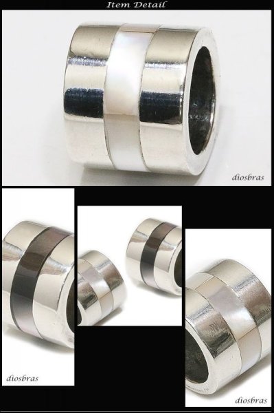 画像2: 【インレイ リング ペンダント トップ】美しいインレイワークのペンダント パウアシェル シェル マザーオブパール リングペンダント 天然ターコイズ/ネイティブアメリカン インディアンジュエリー/シルバー925/ ネックレス メンズ レディース≪メール便送料無料!!≫ (2)