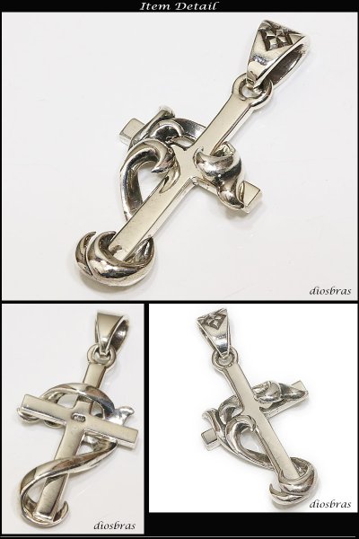 画像2: クロス ペンダント クロス 十字架 アラベスク シルバー925/ペンダント トップ シルバー 925/ネックレス/ ネックレス  メンズ レディース (2)