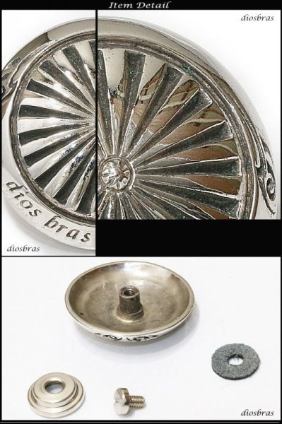 画像2: コンチョ オリジナル フラワーコンチョ ネイティブアメリカン インディアン コンチョ シルバー925コンチョ 財布 ウォレット メンズ (ネジ式)【diosbras-ディオブラス-】【メール便なら送料無料!!】 (2)