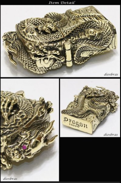 画像3: ドラゴン 竜 龍 ZIPPO ジッポ 真鍮製 ブラス ≪ゴールドカラー≫ (3)
