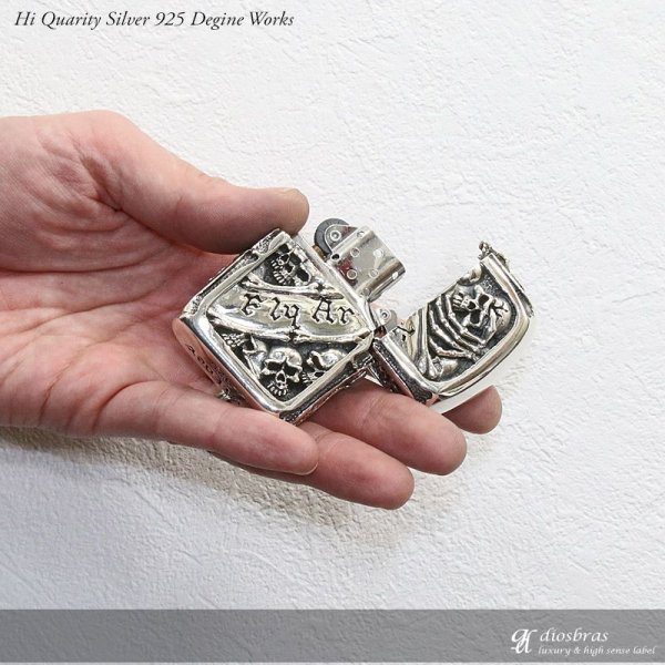 画像4: ドクロ 骸骨 スカル 髑髏 ZIPPO ジッポ シルバー925 スターリングシルバー ZIPPOライター (4)