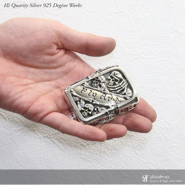 画像2: ドクロ 骸骨 スカル 髑髏 ZIPPO ジッポ シルバー925 スターリングシルバー ZIPPOライター (2)
