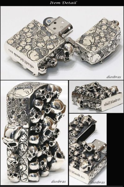 画像3: ドクロ 骸骨 スカル 髑髏 ZIPPO ジッポ シルバー925 スターリングシルバー ZIPPOライター (3)