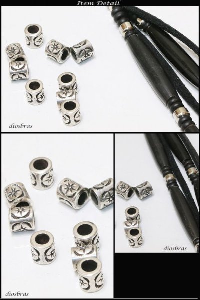 画像2: ビーズ/シルバー/シルバー925/ビーズ/アクセサリー/ハンドメイド/パーツ/サンマーク 太陽神 イーグル 羽根 フェザー アラベスク トライバル 唐草 縦7.3mm 直径7mm 穴径4mm (2)